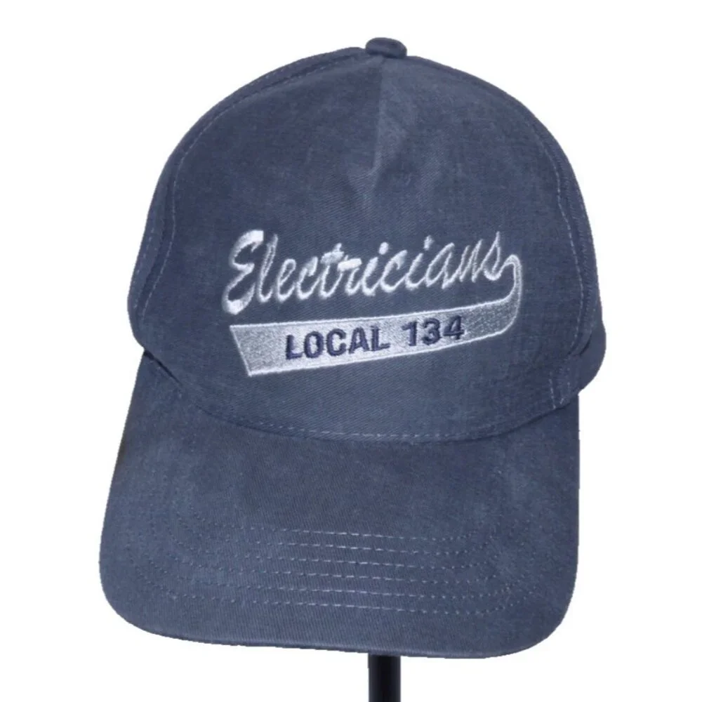 ELECTRICIANS Local 134 Chicago IL baseball cap hat dark gray One Size adjustable